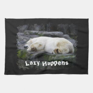 Lazy Happens Polar Bear Kökshandduk
