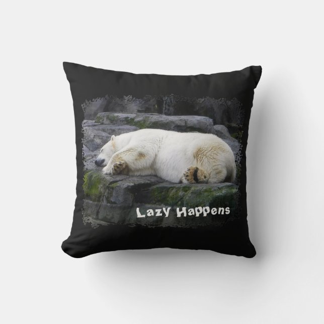 Lazy Happens Polar Bear Kudde (Framsida)