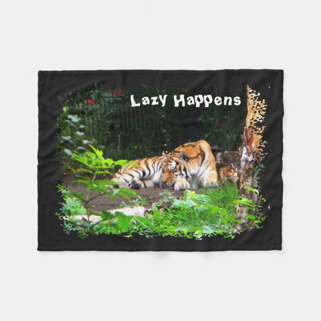 Lazy Happens Siberian Tiger Fleecefilt (Framsidan (Horisontell))