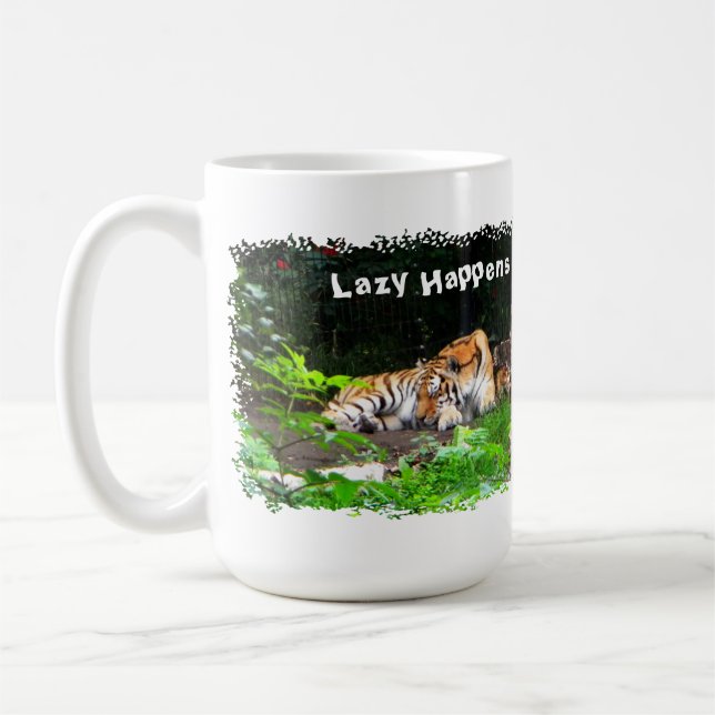 Lazy Happens Siberian Tiger Kaffemugg (Vänster)