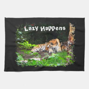 Lazy Happens Siberian Tiger Kökshandduk