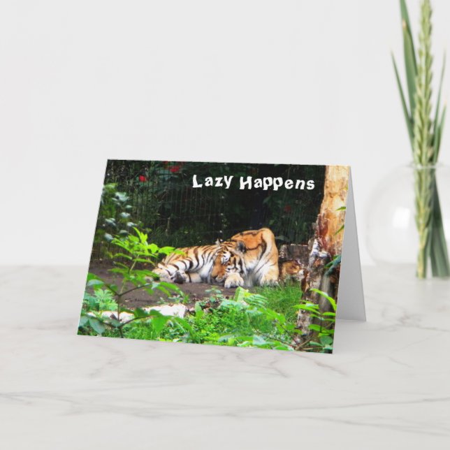 Lazy Happens Siberian Tiger Kort (Framsida)