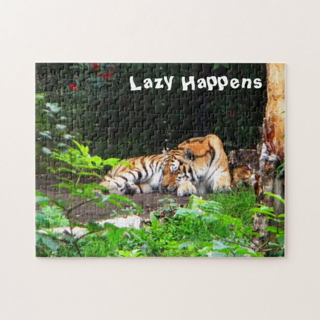 Lazy Happens Siberian Tiger Pussel (Horisontell)