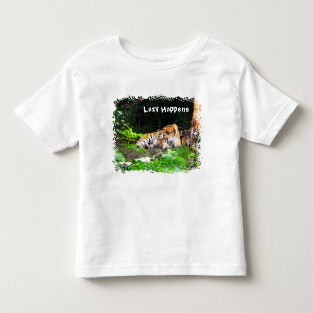 Lazy Happens Siberian Tiger T-shirt (Framsida)