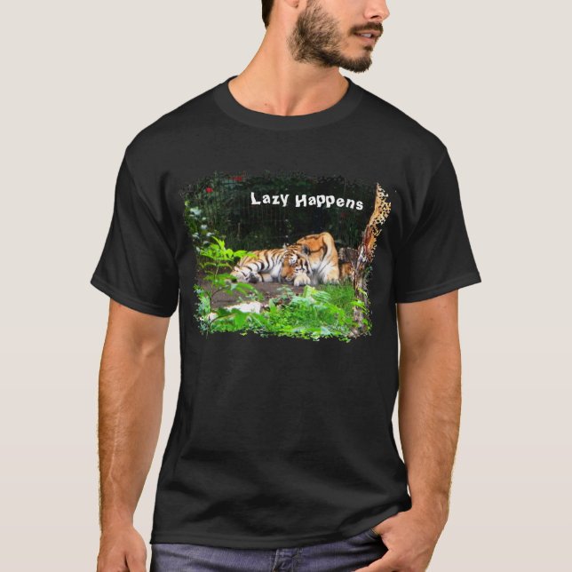 Lazy Happens Siberian Tiger T-shirt (Framsida)
