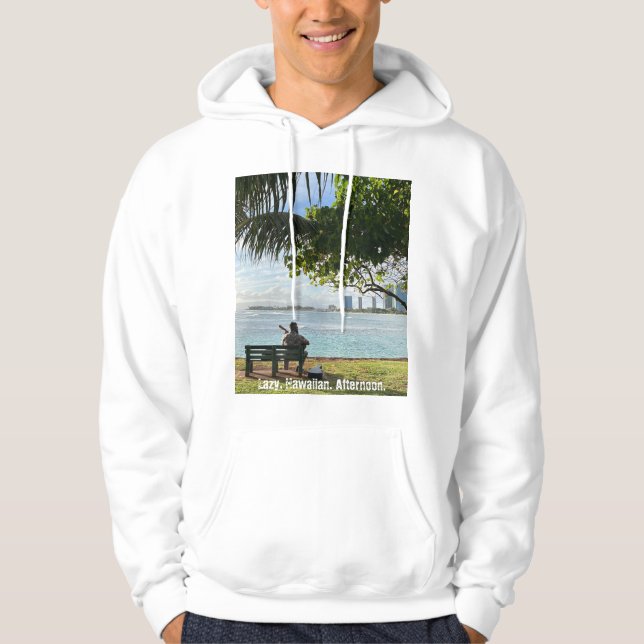 Lazy. Hawaii. God eftermiddag. Hoodie (Framsida)