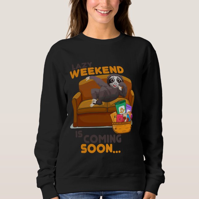 Lazy Helg Sloth A Cute Sloth Sitta vid Soffa T Shirt (Framsida)