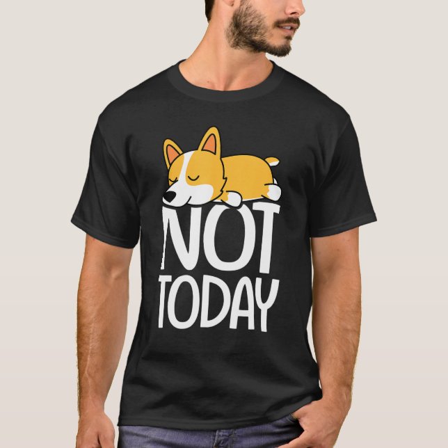 Lazy Hund Corgi för Corgi T Shirt (Framsida)