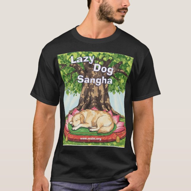 Lazy Hund Sangha T-Shirt front och back (Framsida)