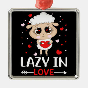 Lazy i Kärlek får för Valentindagen Singles Julgransprydnad Metall