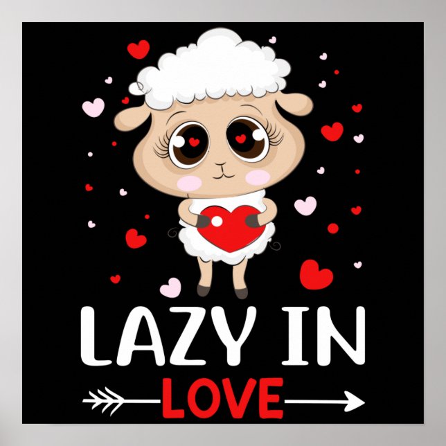 Lazy i Kärlek får för Valentindagen Singles Poster (Framsidan)