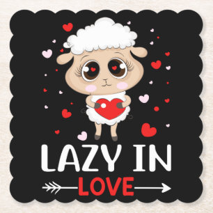 Lazy i Kärlek får för Valentindagen Singles Underlägg Papper