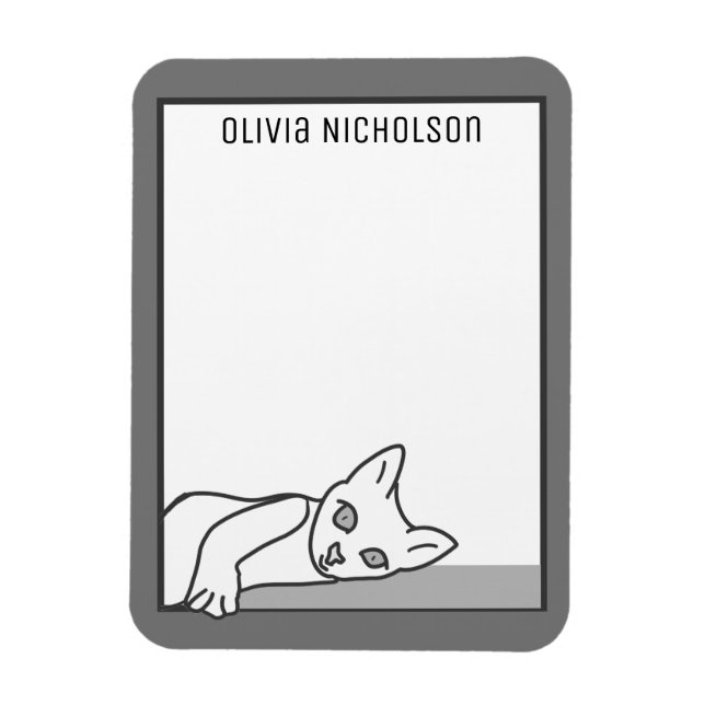 Lazy Kitten Art Personlig Novelty Cat Magnet (Vertikal)