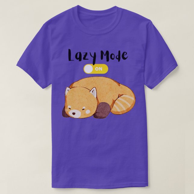 Lazy-läge för Cute Red Panda Lazy på T Shirt (Design framsida)