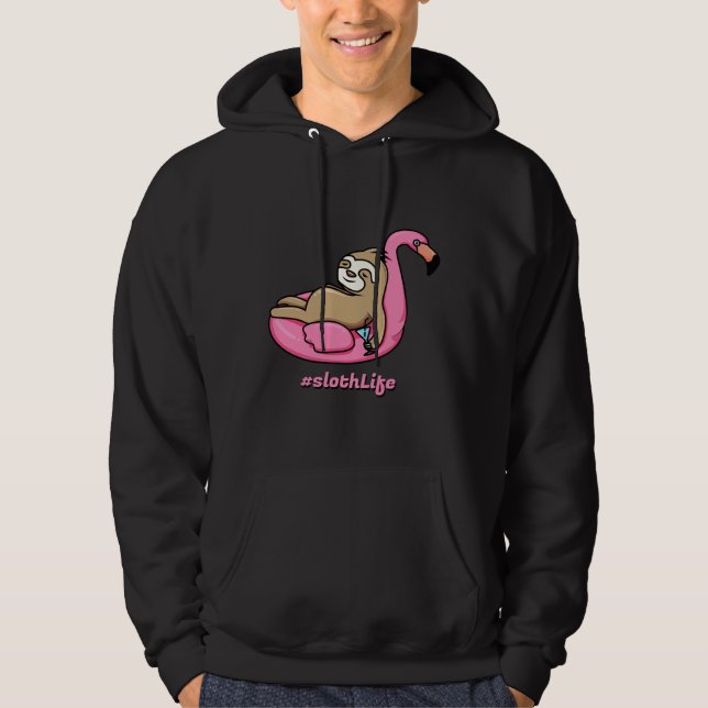 Lazy Life Sloth Life Hoodie (Framsida)