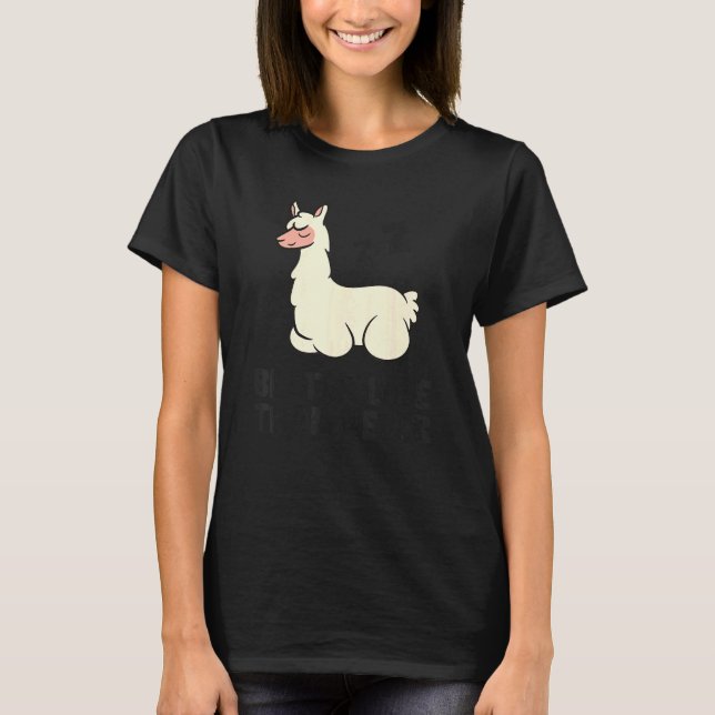 Lazy Llama Tardy är bättre sent än aldrig Llama T Shirt (Framsida)