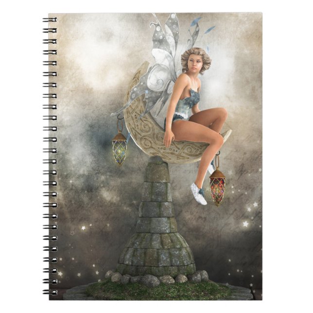 Lazy Måne Fairy Anteckningsbok Med Spiral (Framsidan)