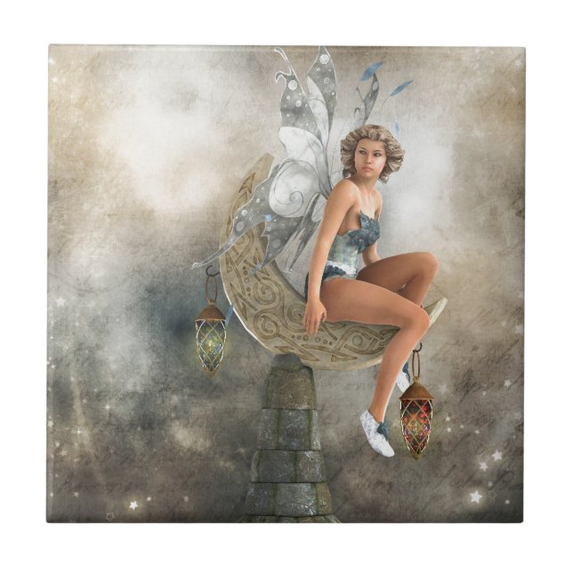 Lazy Måne Fairy Kakelplatta (Framsidan)