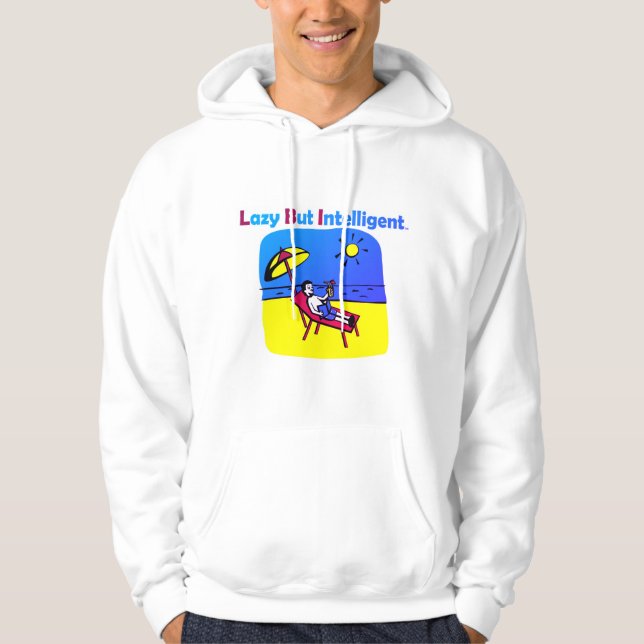 LAZY MEN INTELLIGENT HOODIE SWEATSHIRT MARKED (Framsida)