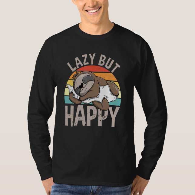Lazy men Lycklig Fault Spruch Sweet Sleeping Sloth T Shirt (Framsida)
