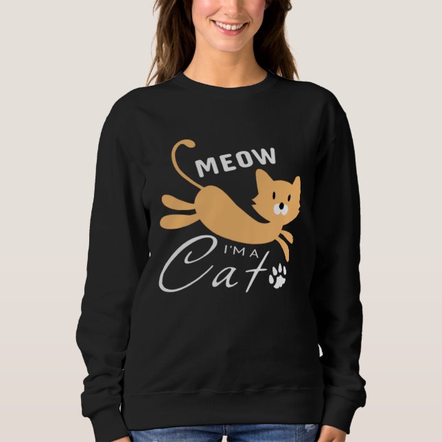 Lazy Meow I m A Cat T Shirt (Framsida)