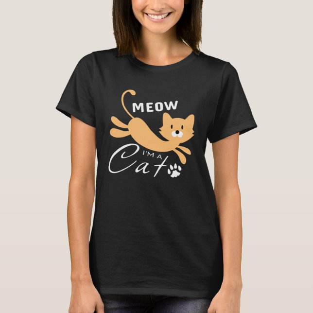 Lazy Meow I m A Cat T Shirt (Framsida)