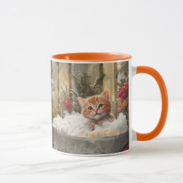 Lazy och Lucky Lycklig Red Cat in Luxury Bath Mugg