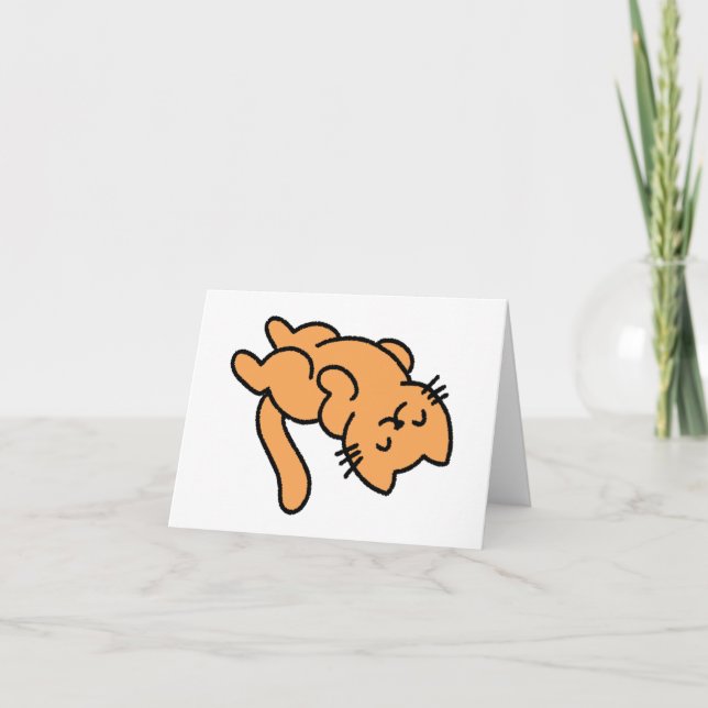 Lazy Orange Cat BLANK Kort (Framsida)