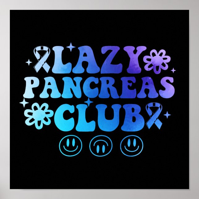 Lazy Pancreas Klubb Diabetes Awareness Månad Poster (Framsidan)