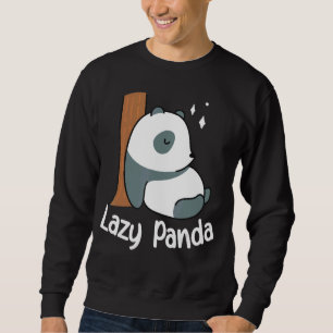 Lazy Panda Bamboo Cute Panda björn Animal Lång Ärmad Tröja