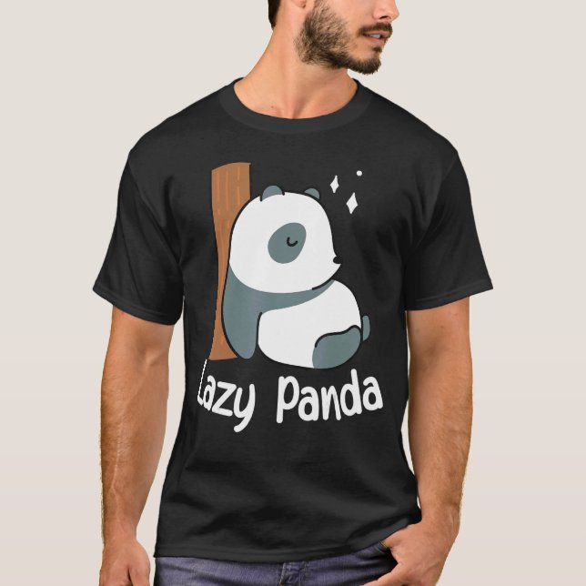 Lazy Panda Bamboo Cute Panda björn Animal T Shirt (Framsida)