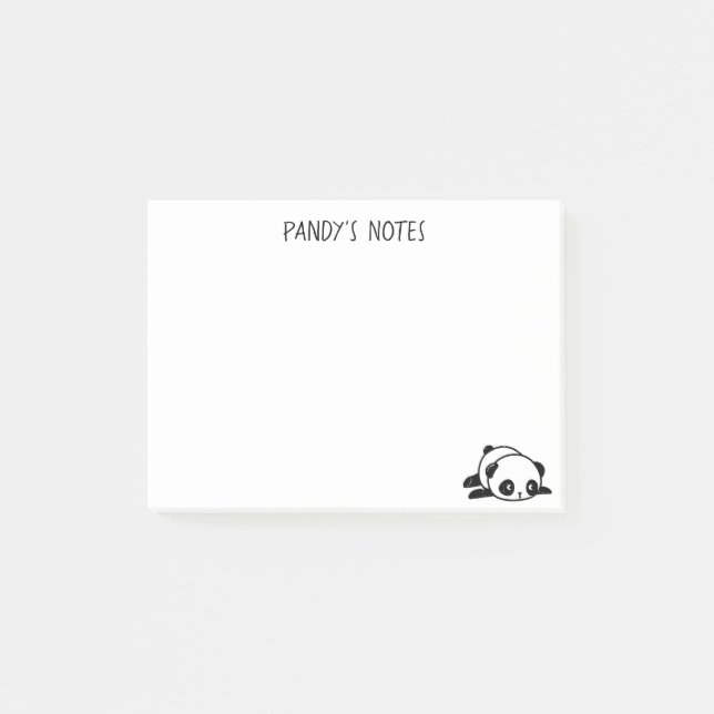 Lazy Panda Bear Post-it® Notes 4 x 3 Post-it Block (Framsida)