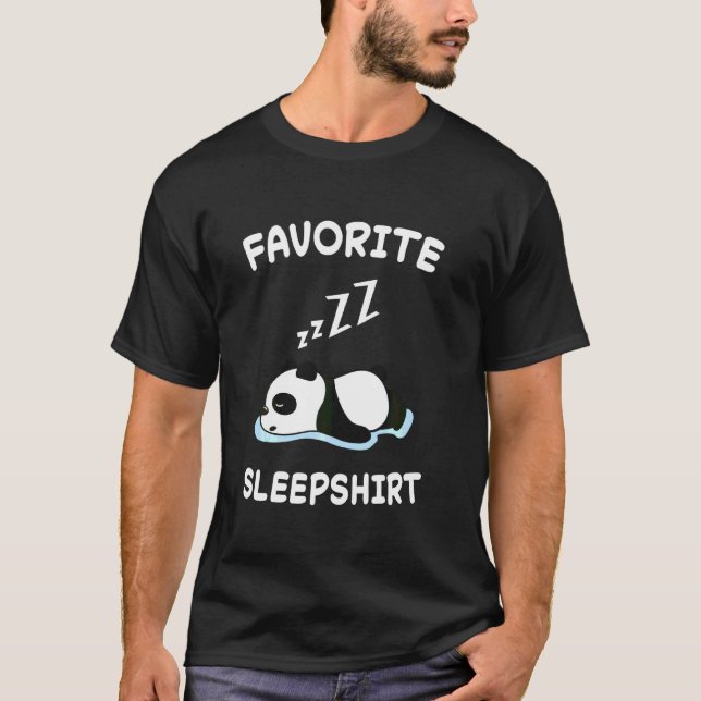 Lazy Panda Pandas Nap Sleeping Pajamas Pajam T Shirt (Framsida)
