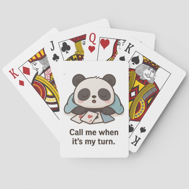 Lazy Panda - "Ring mig när det är min tur" Casinokort (Baksidan)