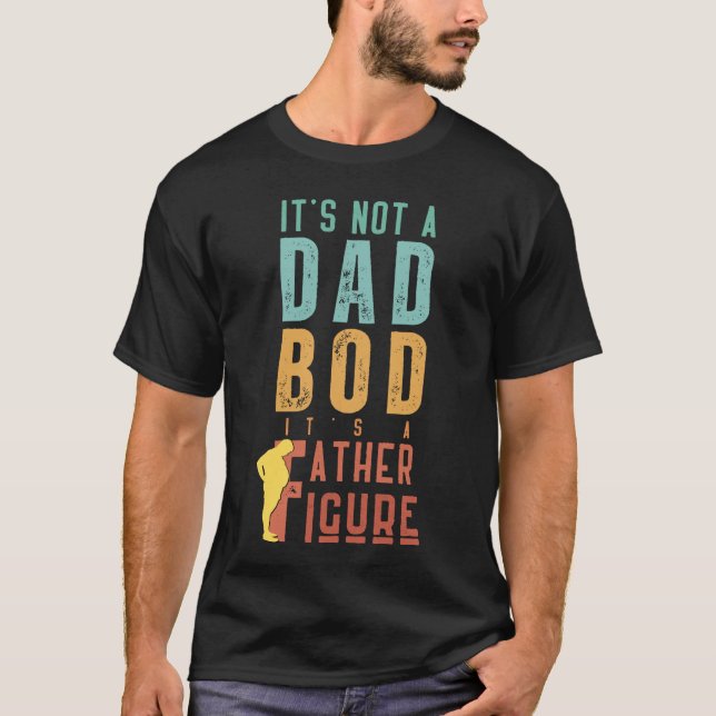 Lazy Pappa Bod Humor T Shirt (Framsida)