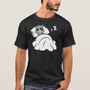 Lazy Raccoon Tardy bättre sent än aldrig Raccoon T Shirt