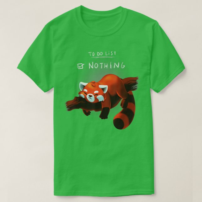 Lazy Red Panda To do list T Shirt (Design framsida)