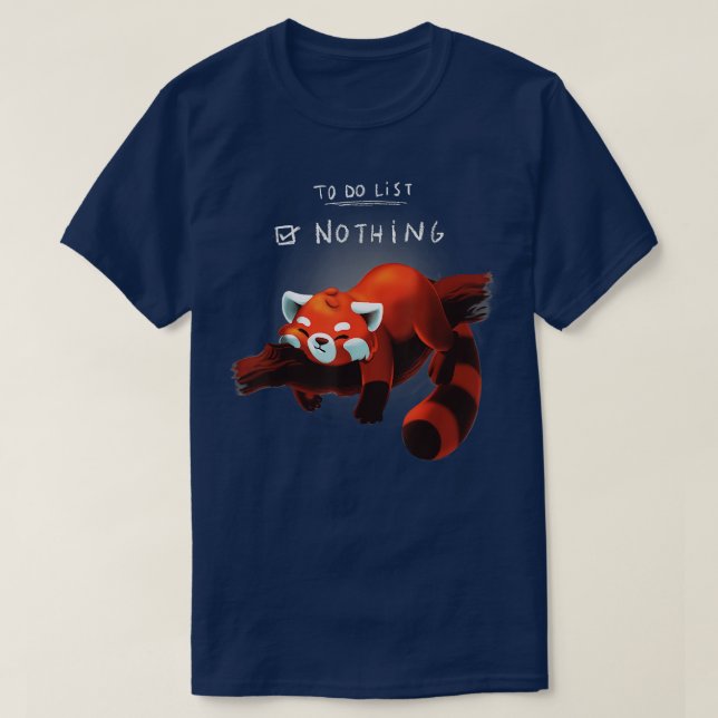 Lazy Red Panda To do list T Shirt (Design framsida)