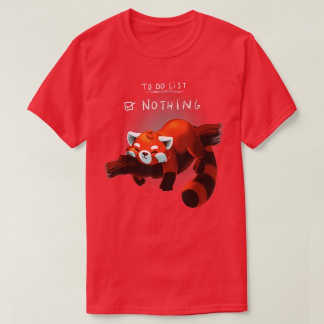 Lazy Red Panda To do list T Shirt (Design framsida)