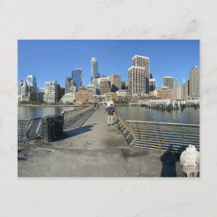 Lazy San Francisco Söndag Morgon Embarcadero Helg Vykort