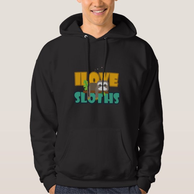 Lazy Sloth 53 Hoodie (Framsida)