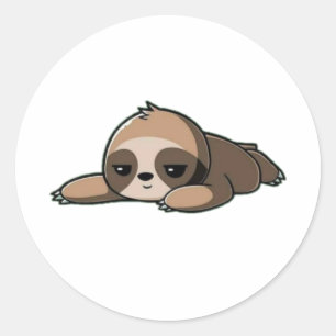 Lazy sloth-björnens illustration runt klistermärke