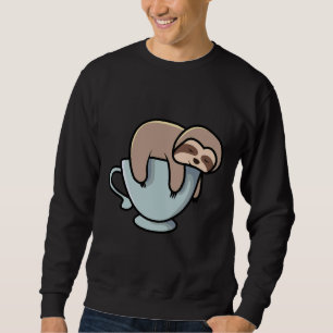 Lazy Sloth Coffee Lång Ärmad Tröja
