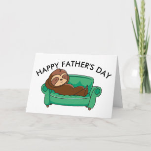 Lazy Sloth Funny Fars dag Personlig Kort