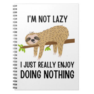 Lazy Sloth gör ingenting Anteckningsbok