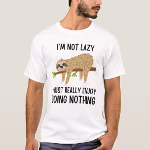 Lazy Sloth gör ingenting T Shirt