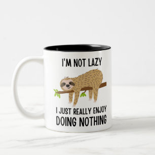 Lazy Sloth gör ingenting Två-Tonad Mugg