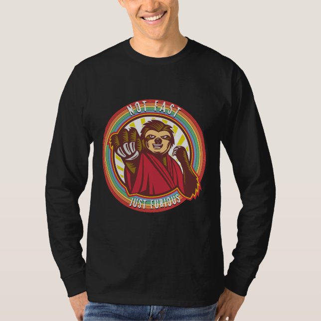 Lazy Sloth, inte snabb, bara felfri T Shirt (Framsida)