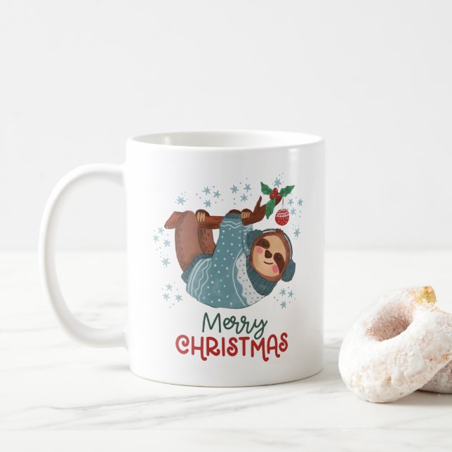 Lazy Sloth jul Kaffemugg (Med munk)