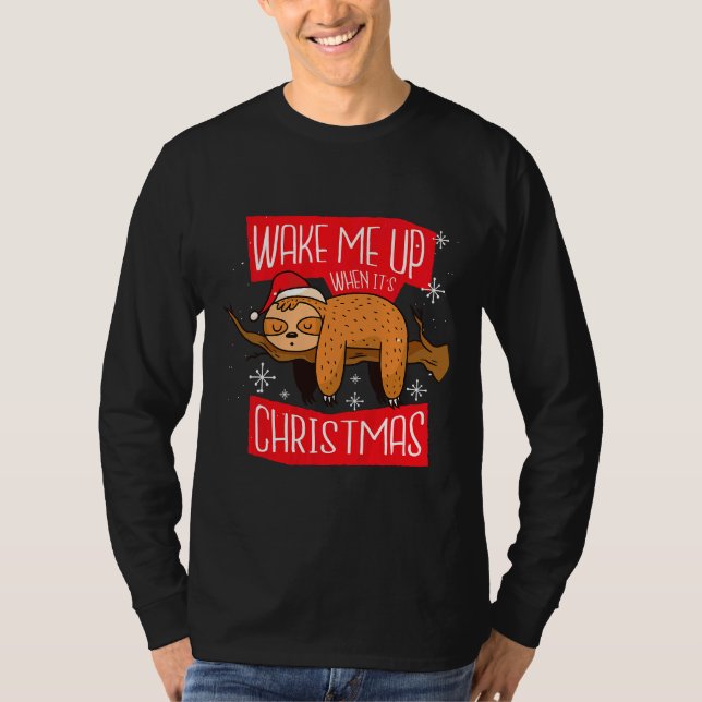 Lazy Sloth jul Pajama T Shirt (Framsida)